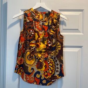 J Crew Silk Colorful Sleeveless Top Size 00P